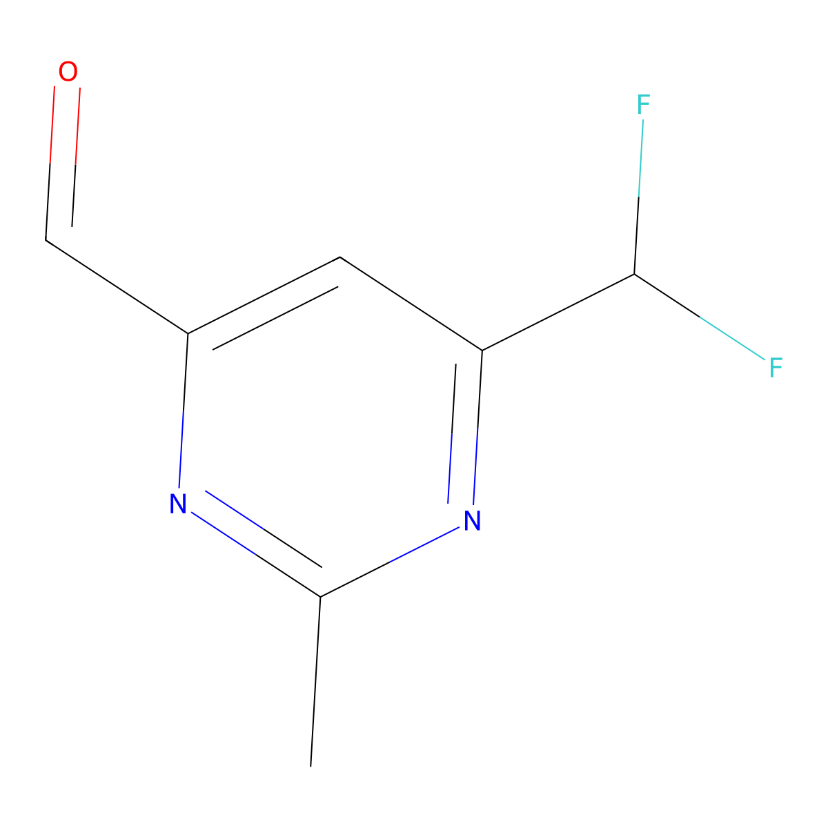 6-(Difluoromethyl)-2-methylpyrimidine-4-carbaldehyde molecular structure, CAS 2309458-18-0