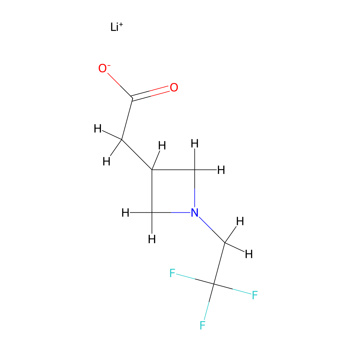 Lithium;2-[1-(2,2,2-trifluoroethyl)azetidin-3-yl]acetate molecular structure, CAS 2309458-19-1
