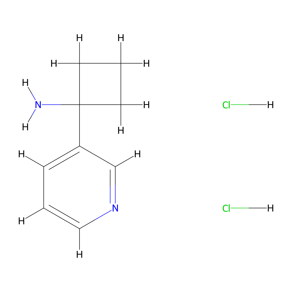 1-(Pyridin-3-yl)cyclobutan-1-amine dihydrochloride molecular structure, CAS 2309459-47-8