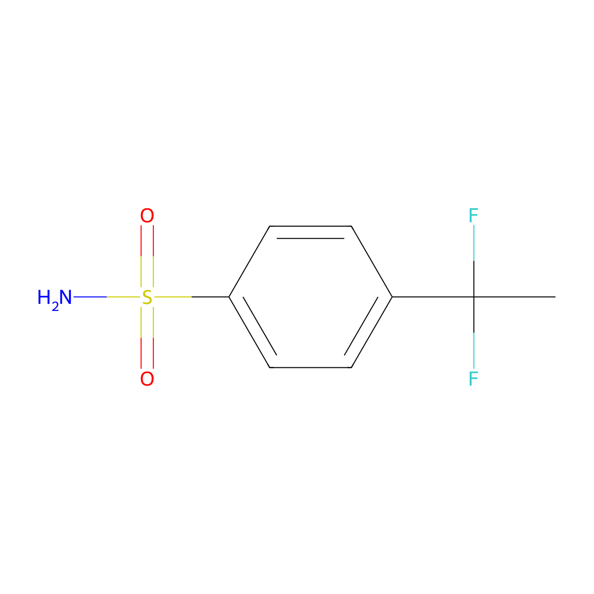 4-(1,1-Difluoroethyl)benzene-1-sulfonamide molecular structure, CAS 2309459-59-2