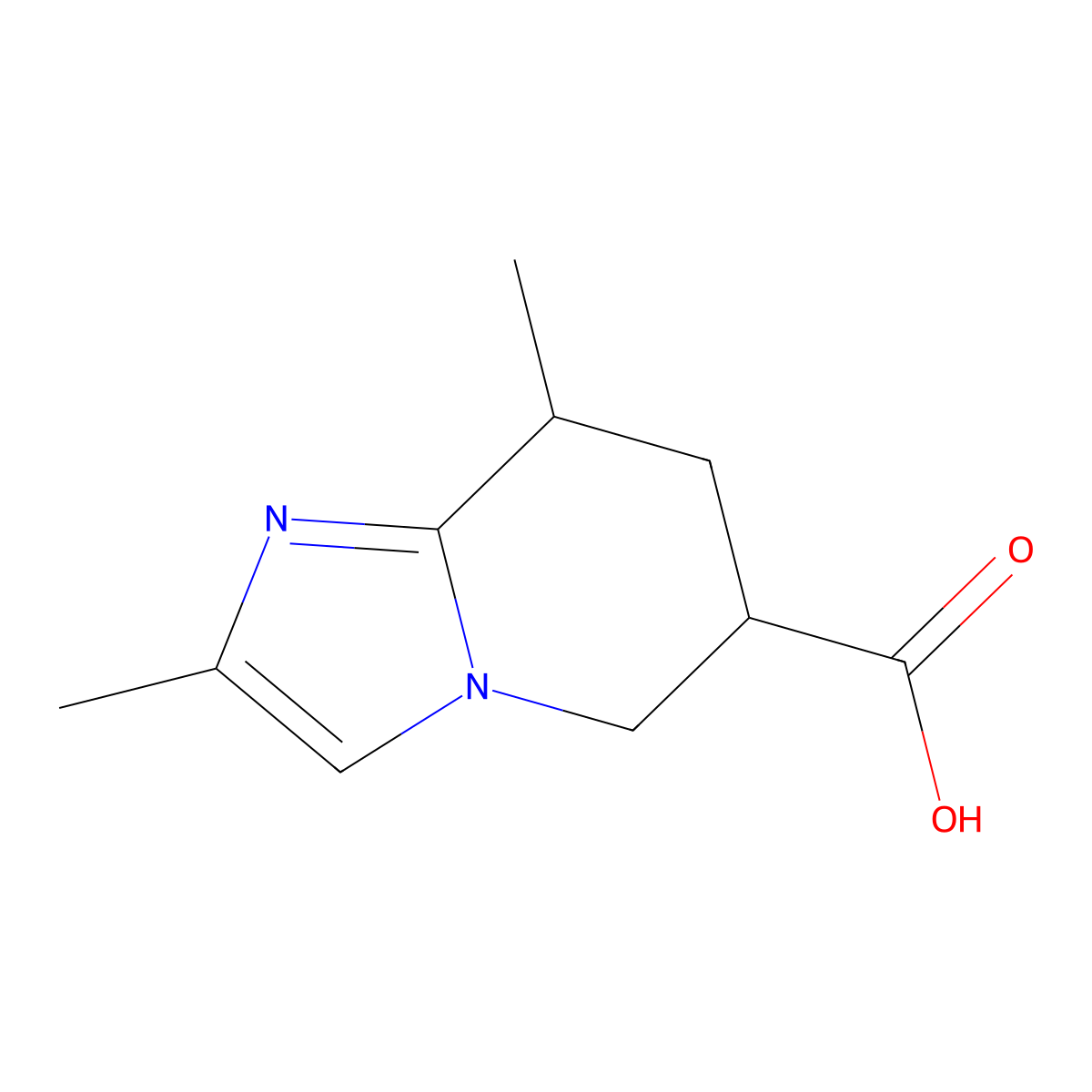 2,8-dimethyl-5H,6H,7H,8H-imidazo[1,2-a]pyridine-6-carboxylic acid molecular structure, CAS 2309459-80-9