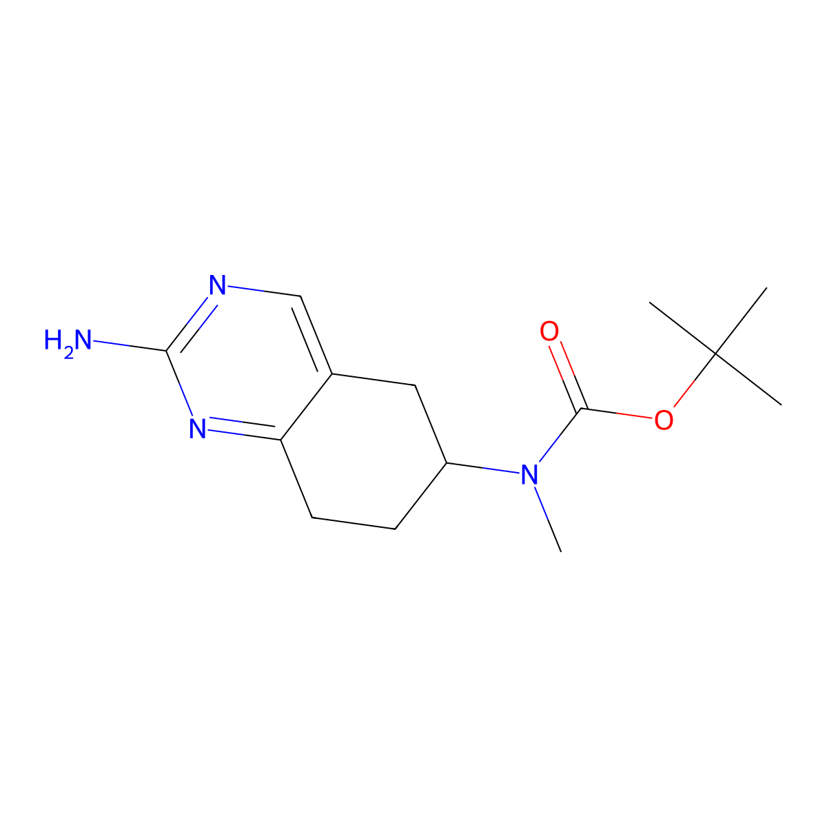 Tert-butyl N-(2-amino-5,6,7,8-tetrahydroquinazolin-6-yl)-N-methylcarbamate molecular structure, CAS 2309460-05-5