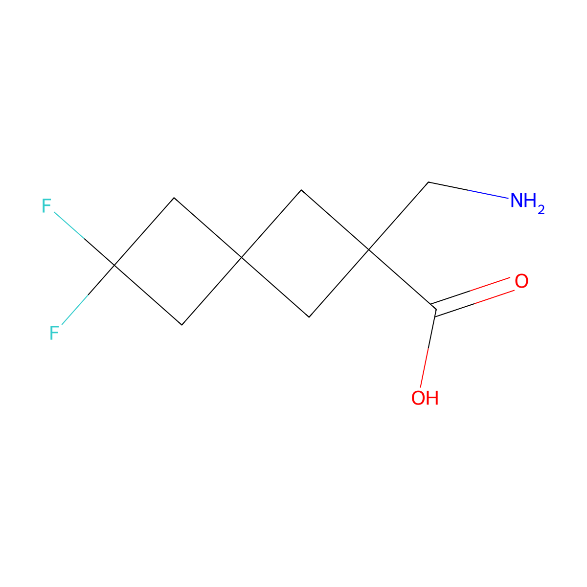 2-(Aminomethyl)-6,6-difluorospiro[3.3]heptane-2-carboxylicacid molecular structure, CAS 2309460-18-0