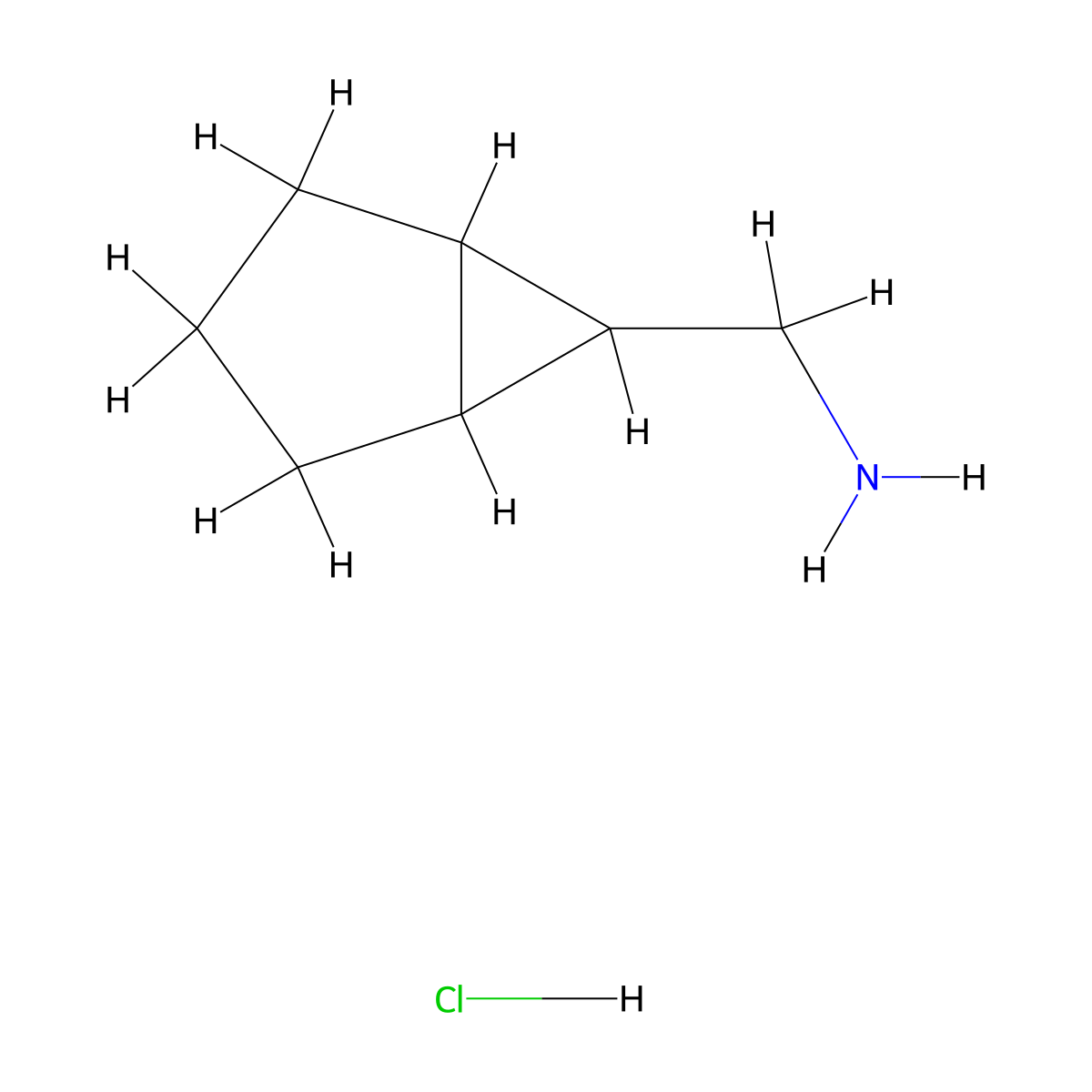 {Bicyclo[3.1.0]hexan-6-yl}methanamine hydrochloride molecular structure, CAS 2309460-25-9