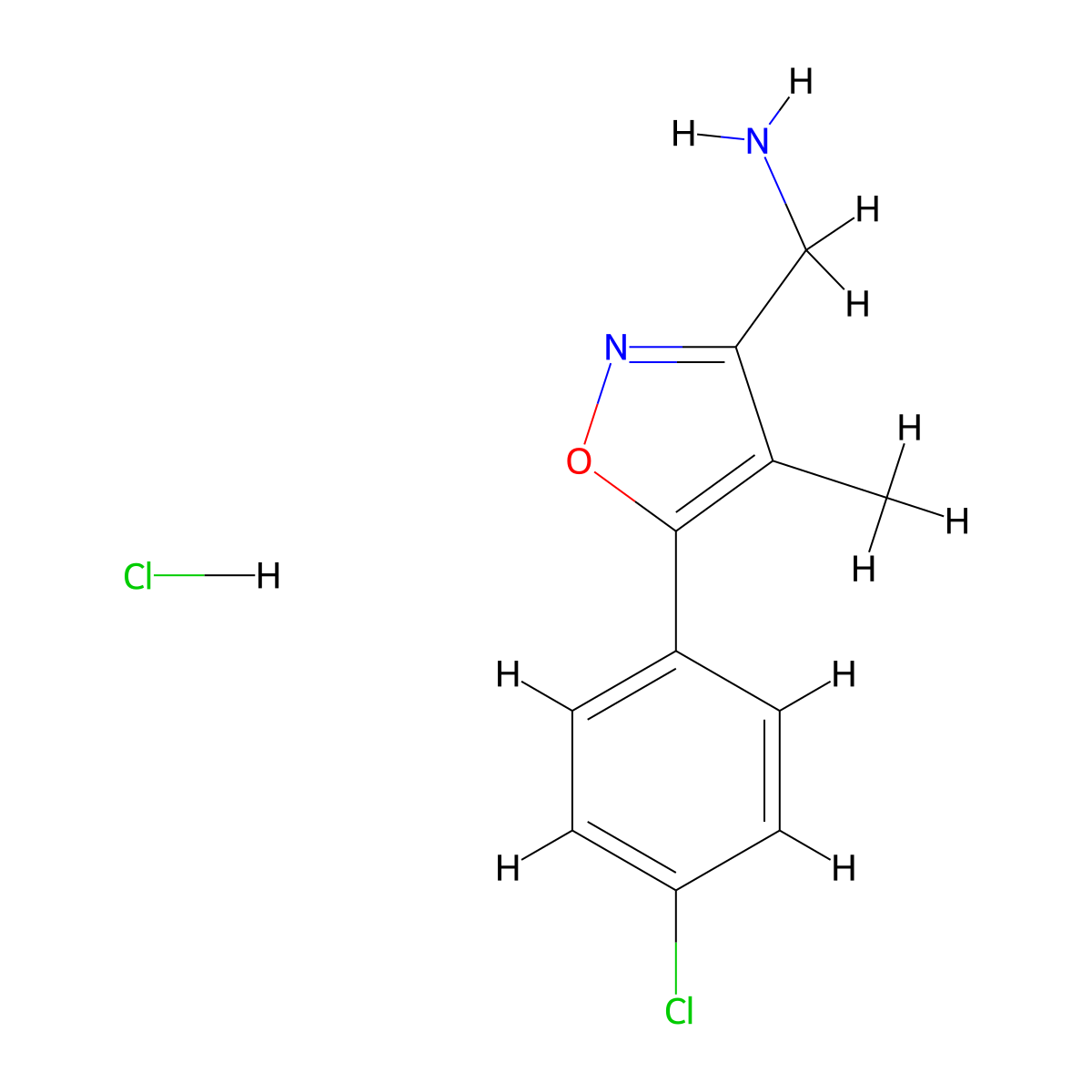 [5-(4-Chlorophenyl)-4-methyl-1,2-oxazol-3-yl]methanaminehydrochloride molecular structure, CAS 2309460-64-6