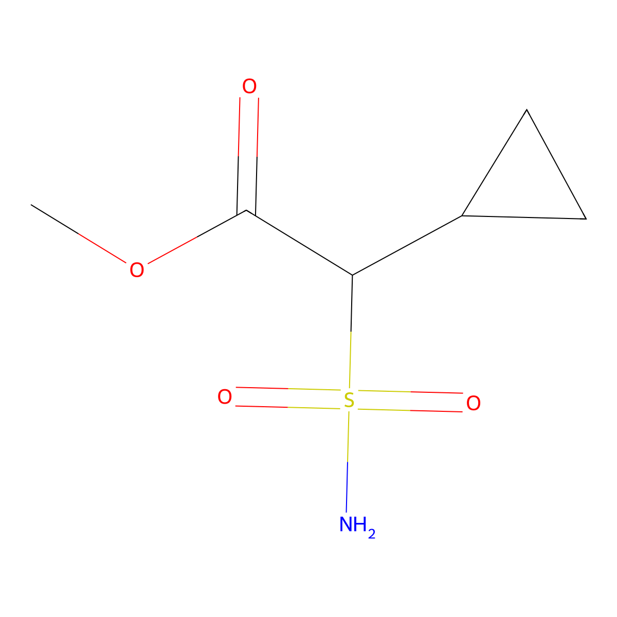 Methyl 2-cyclopropyl-2-sulfamoylacetate molecular structure, CAS 2309460-96-4