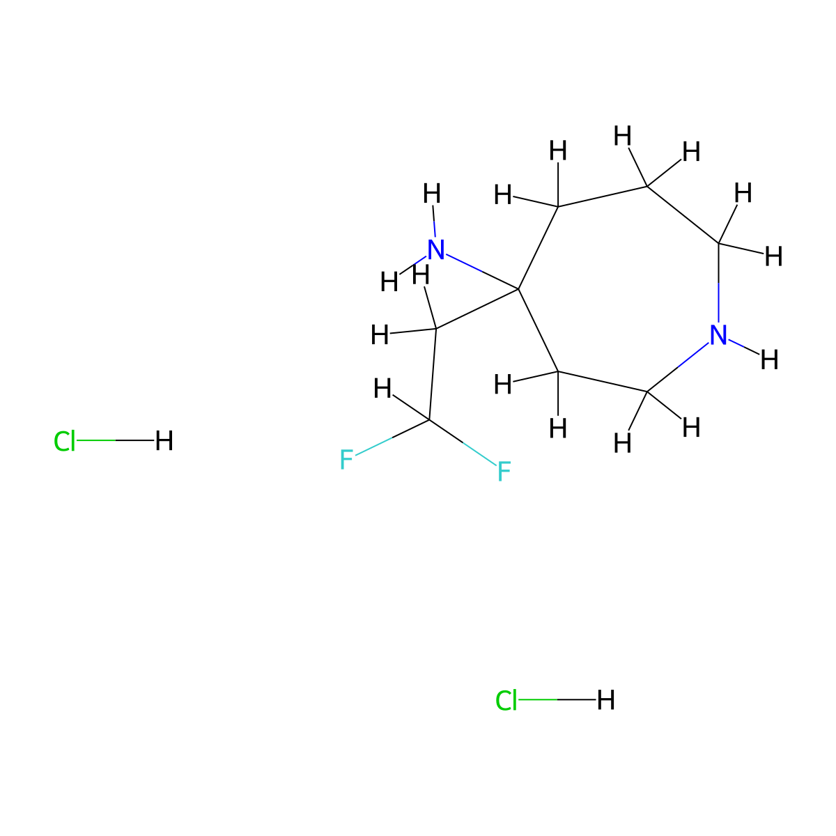 4-(2,2-Difluoroethyl)azepan-4-amine dihydrochloride molecular structure, CAS 2309461-01-4