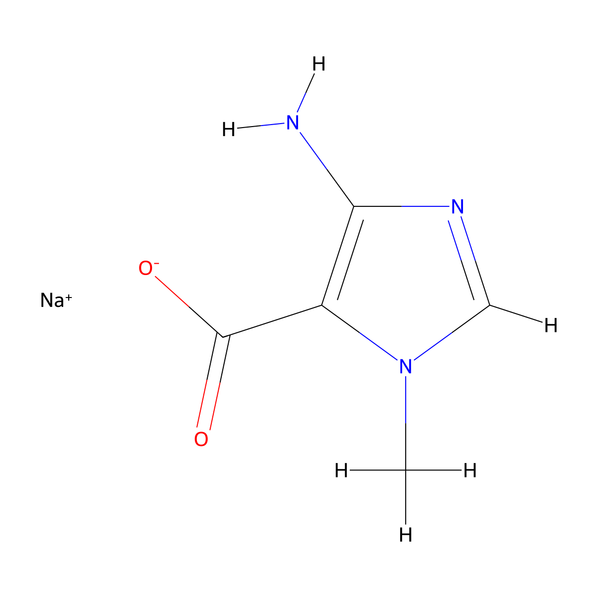 sodium 4-amino-1-methyl-1H-imidazole-5-carboxylate molecular structure, CAS 2309461-04-7