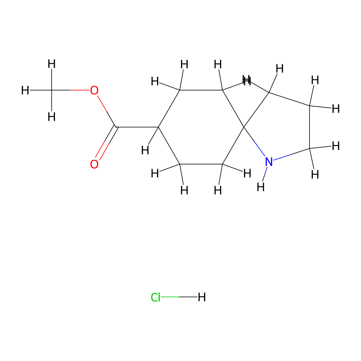 Methyl 1-azaspiro[4.5]decane-8-carboxylate;hydrochloride molecular structure, CAS 2309462-00-6