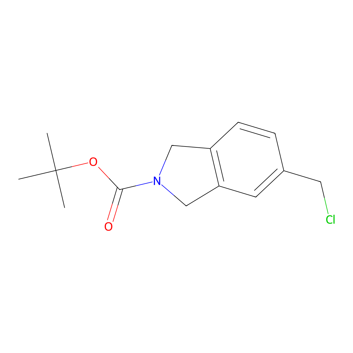 tert-butyl 5-(chloromethyl)-2,3-dihydro-1H-isoindole-2-carboxylate molecular structure, CAS 2309462-02-8