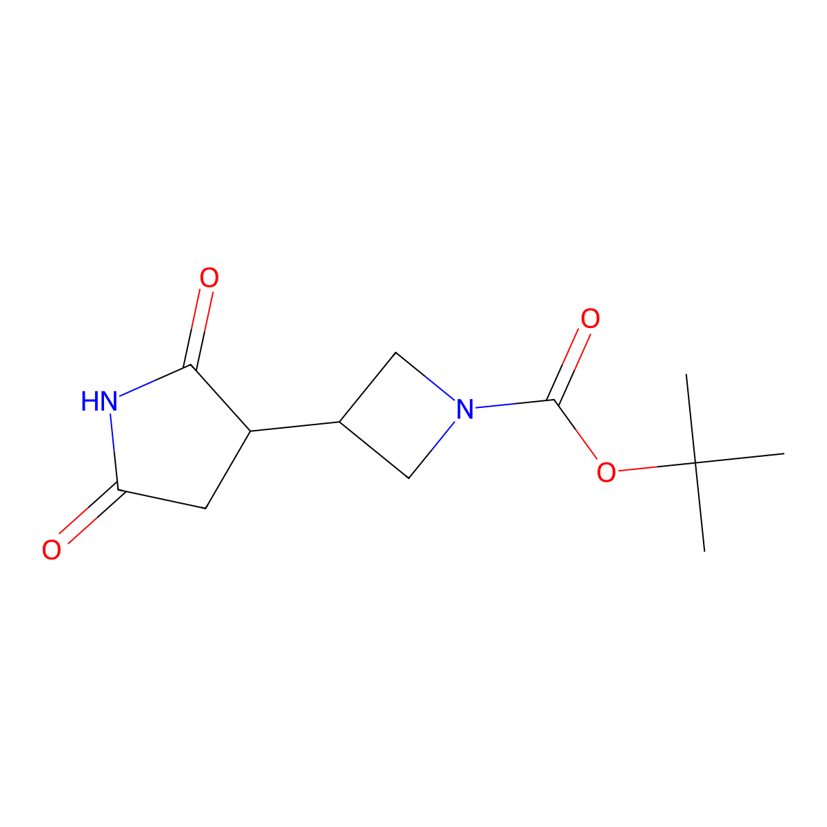 Tert-butyl 3-(2,5-dioxopyrrolidin-3-yl)azetidine-1-carboxylate molecular structure, CAS 2309462-23-3