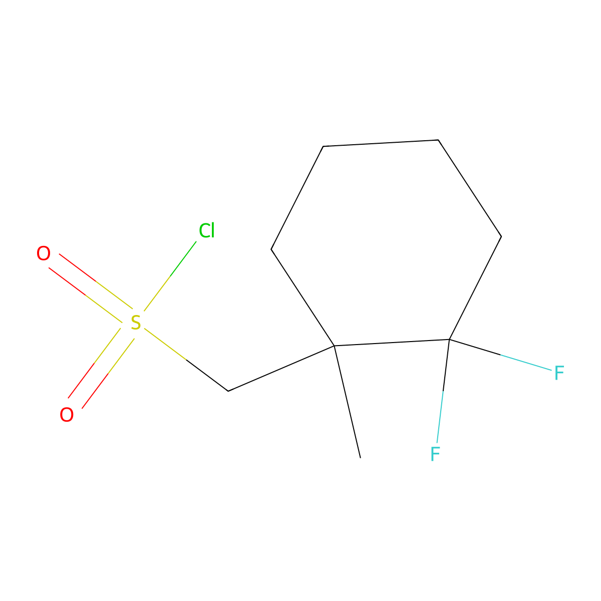 (2,2-Difluoro-1-methylcyclohexyl)methanesulfonyl chloride molecular structure, CAS 2309462-60-8