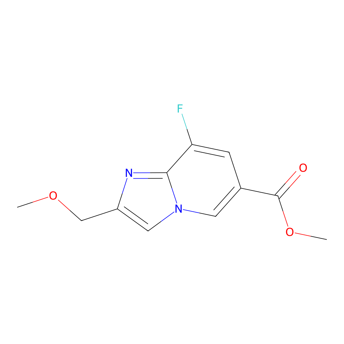 Methyl8-fluoro-2-(methoxymethyl)imidazo[1,2-a]pyridine-6-carboxylate molecular structure, CAS 2309462-62-0