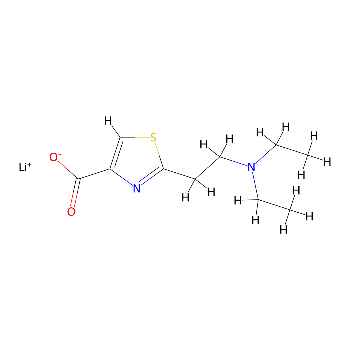 Lithium;2-[2-(diethylamino)ethyl]-1,3-thiazole-4-carboxylate molecular structure, CAS 2309462-65-3
