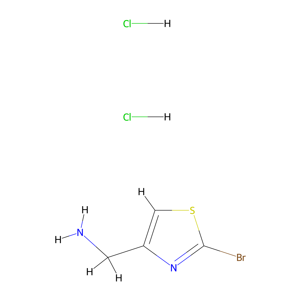 (2-Bromo-1,3-thiazol-4-yl)methanamine dihydrochloride molecular structure, CAS 2309463-27-0