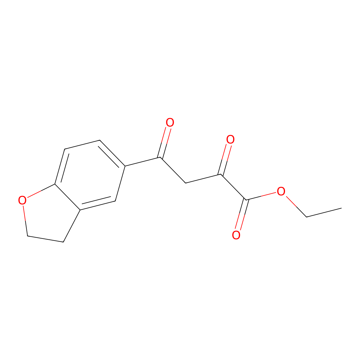 Ethyl 4-(2,3-dihydro-1-benzofuran-5-yl)-2,4-dioxobutanoate molecular structure, CAS 2309463-39-4