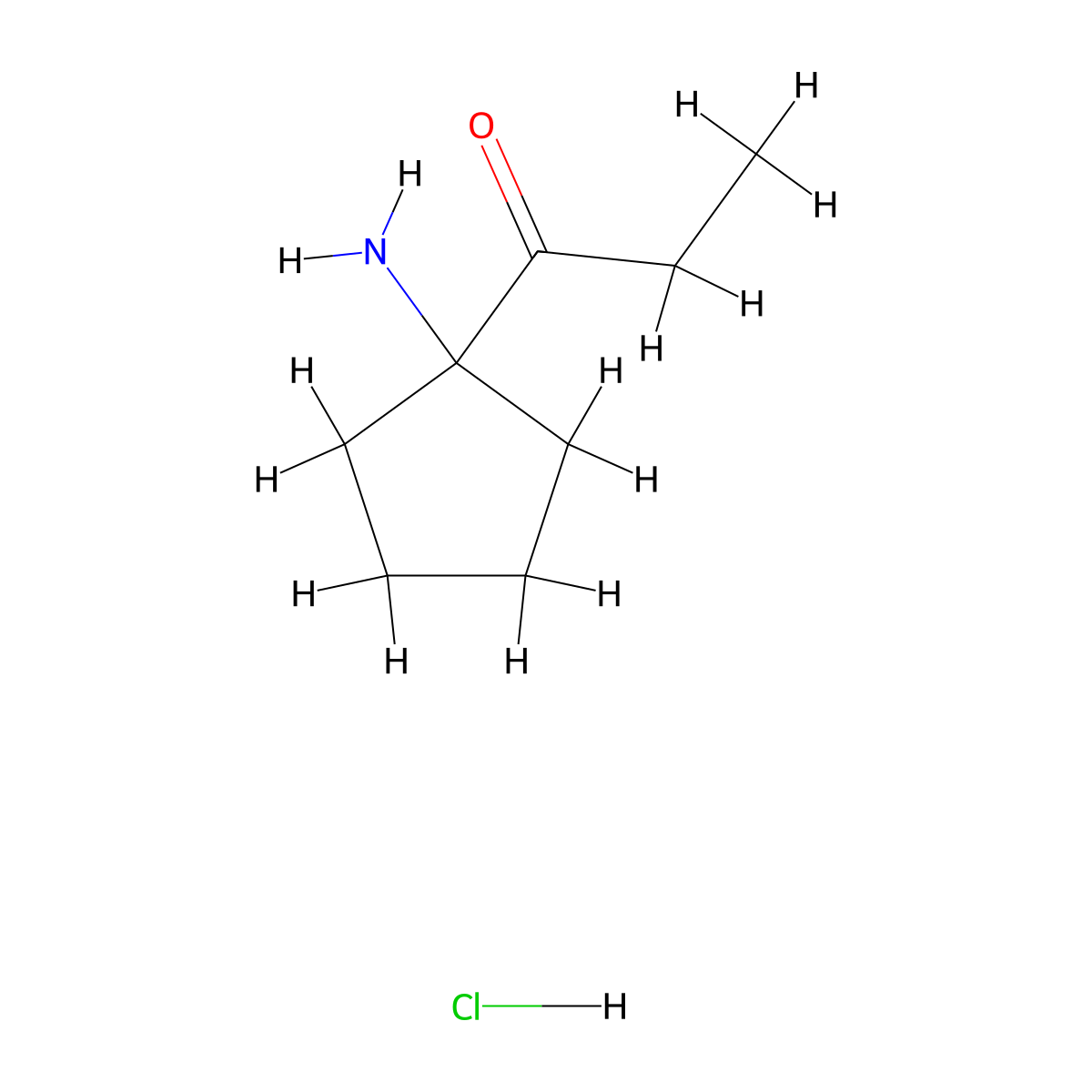 1-(1-Aminocyclopentyl)propan-1-one hydrochloride molecular structure, CAS 2309463-51-0