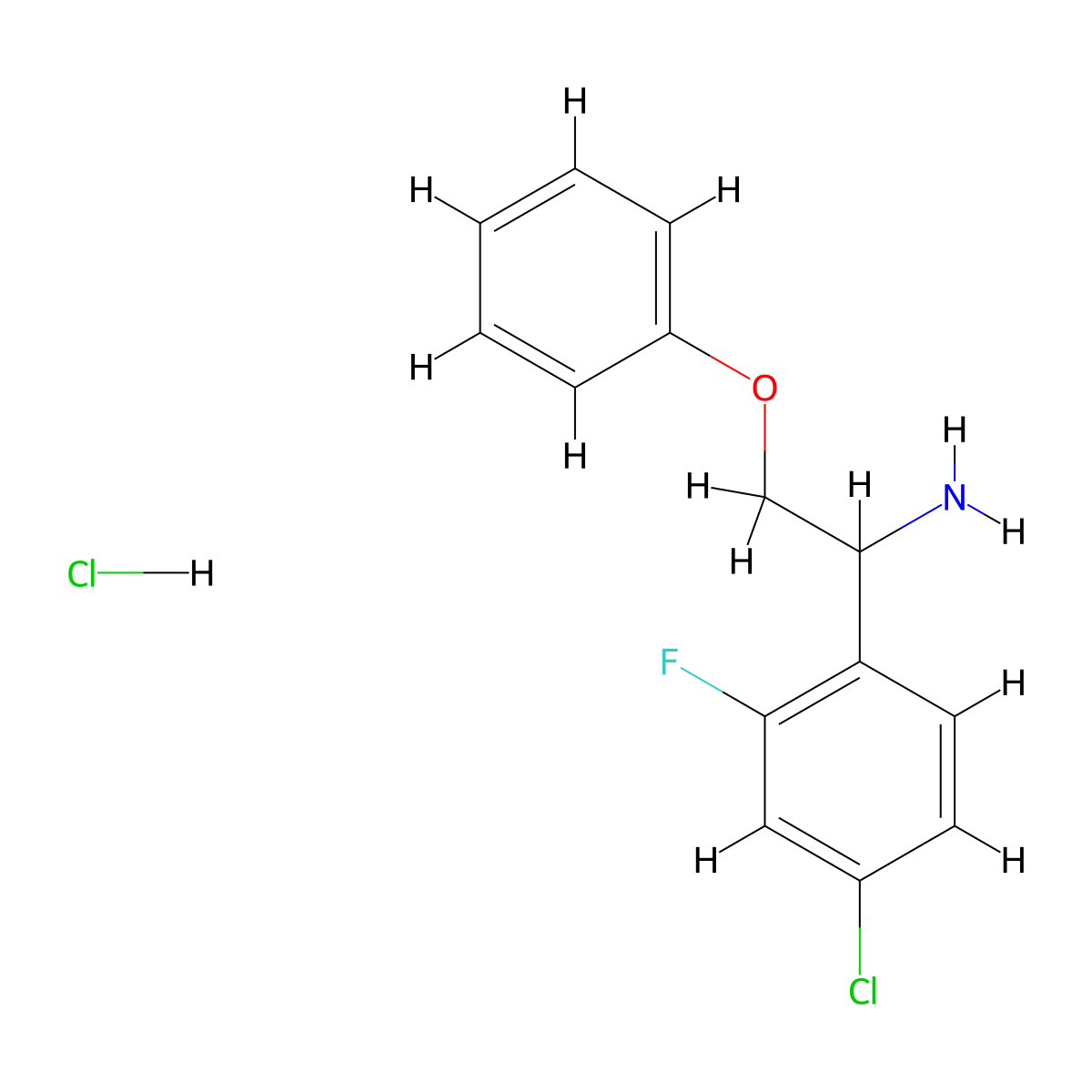 1-(4-Chloro-2-fluorophenyl)-2-phenoxyethan-1-amine hydrochloride molecular structure, CAS 2309463-66-7