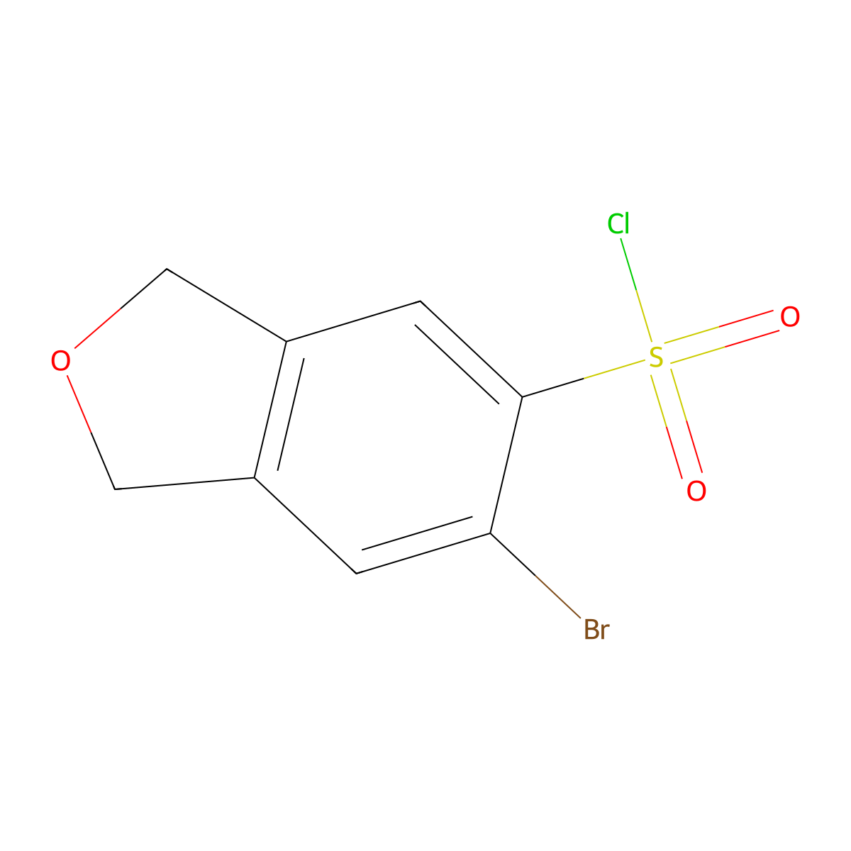 6-Bromo-1,3-dihydro-2-benzofuran-5-sulfonyl chloride molecular structure, CAS 2309463-91-8