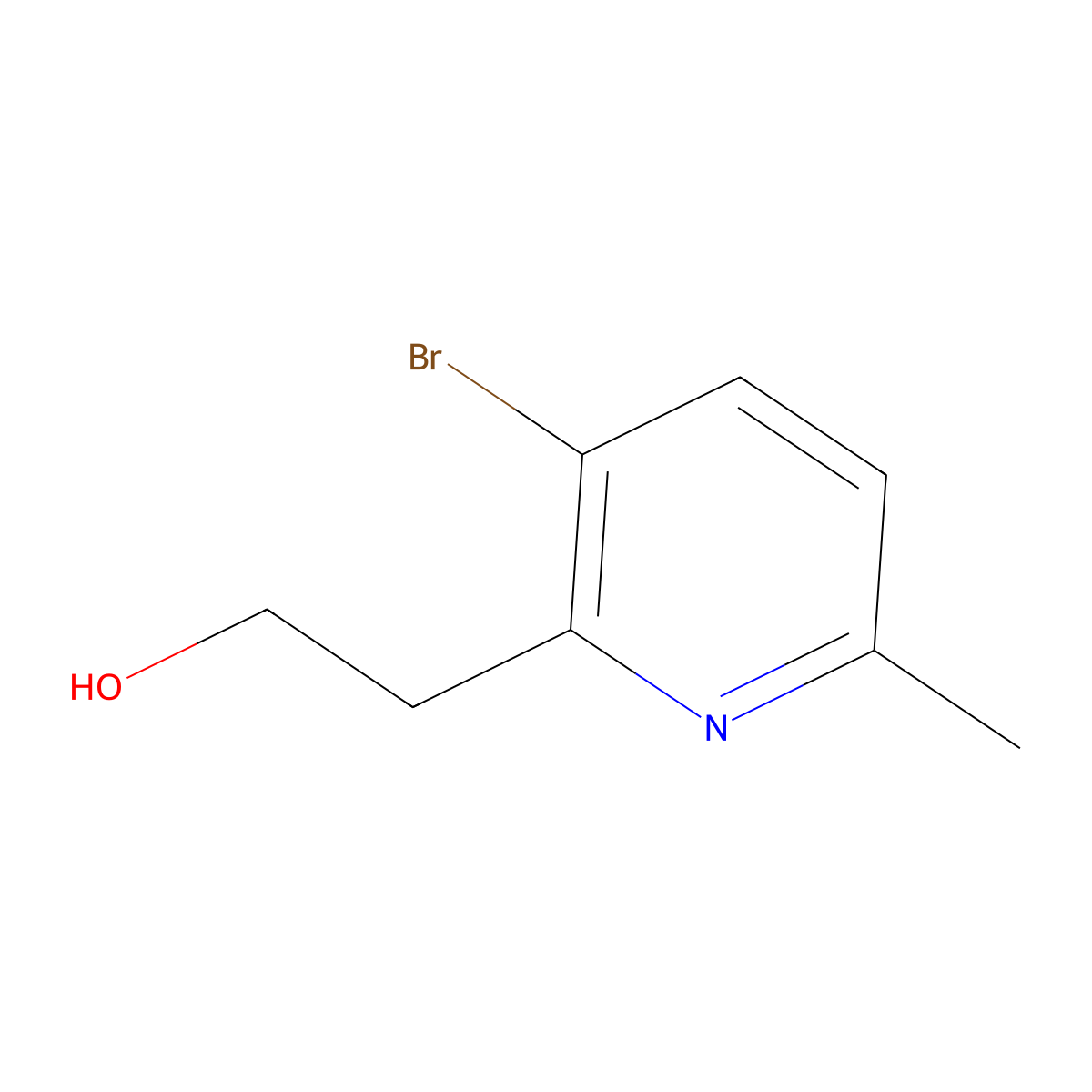 2-(3-Bromo-6-methylpyridin-2-yl)ethan-1-ol molecular structure, CAS 2309464-09-1