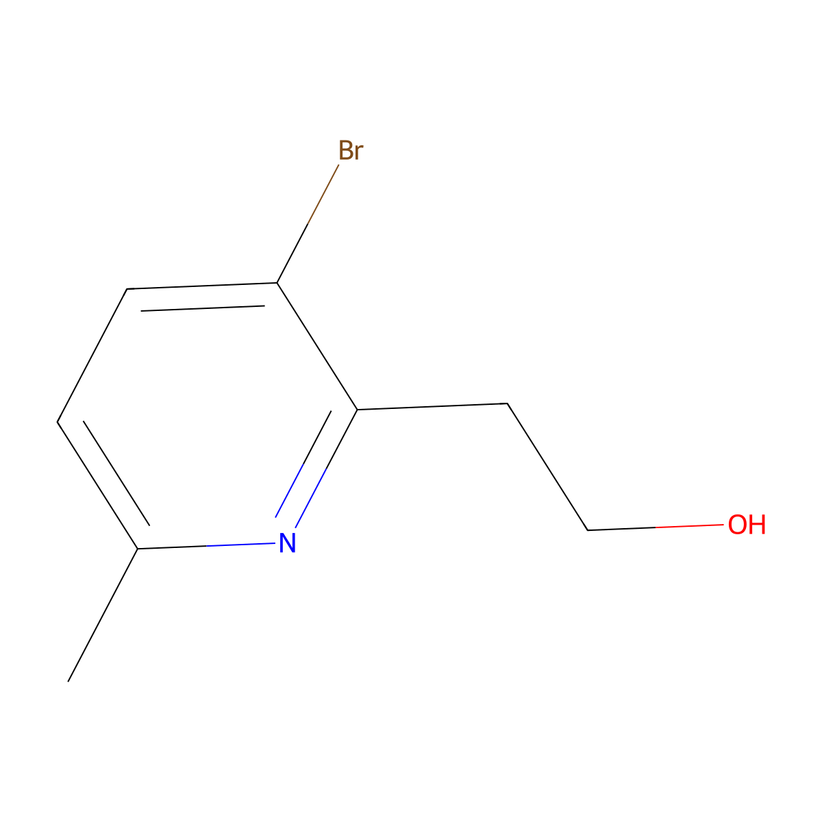 2-(3-Bromo-6-methylpyridin-2-yl)ethan-1-ol molecular structure, CAS 2309464-09-1
