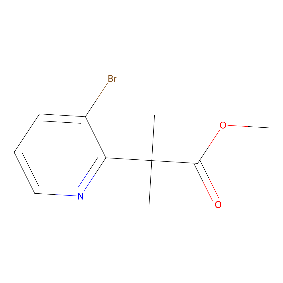 Methyl 2-(3-bromopyridin-2-yl)-2-methylpropanoate molecular structure, CAS 2309464-99-9