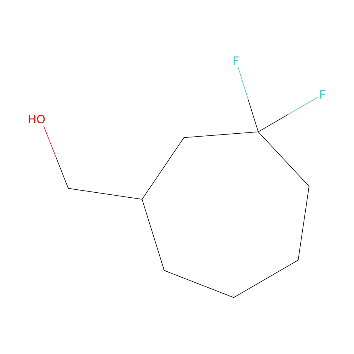 (3,3-Difluorocycloheptyl)methanol molecular structure, CAS 2309465-03-8