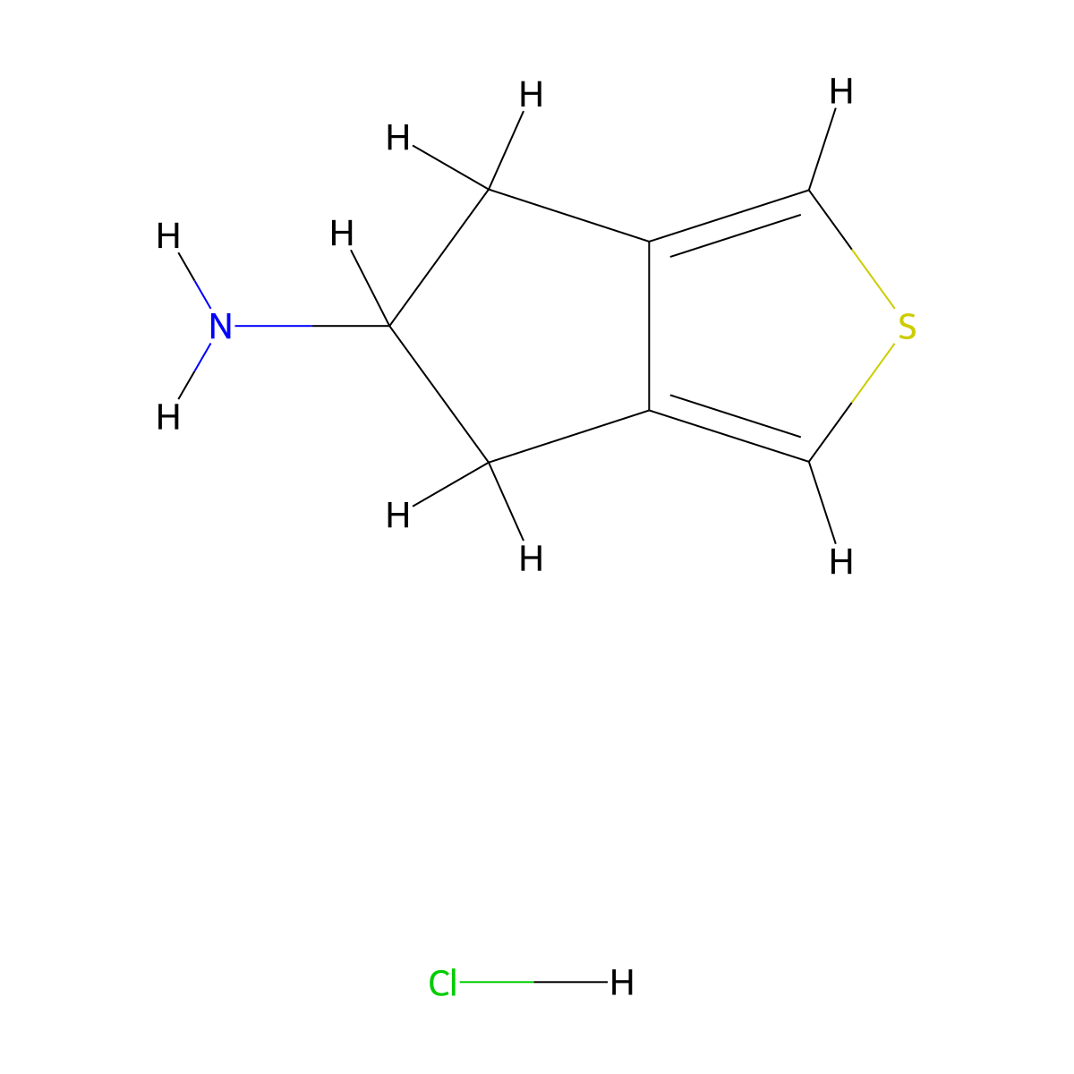 5,6-Dihydro-4H-cyclopenta[c]thiophen-5-amine;hydrochloride molecular structure, CAS 2309465-28-7