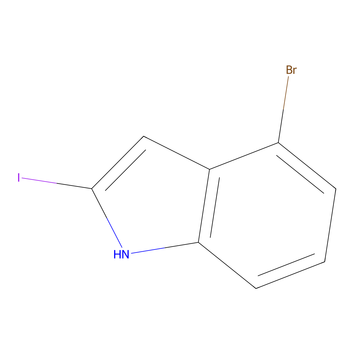 4-bromo-2-iodo-1H-indole molecular structure, CAS 2309465-44-7