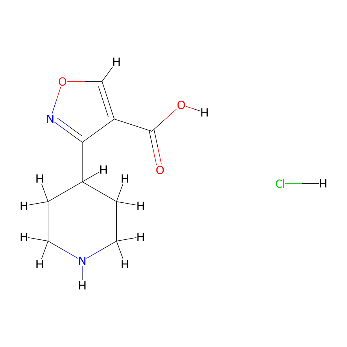 3-(Piperidin-4-yl)-1,2-oxazole-4-carboxylic acid hydrochloride molecular structure, CAS 2309465-48-1