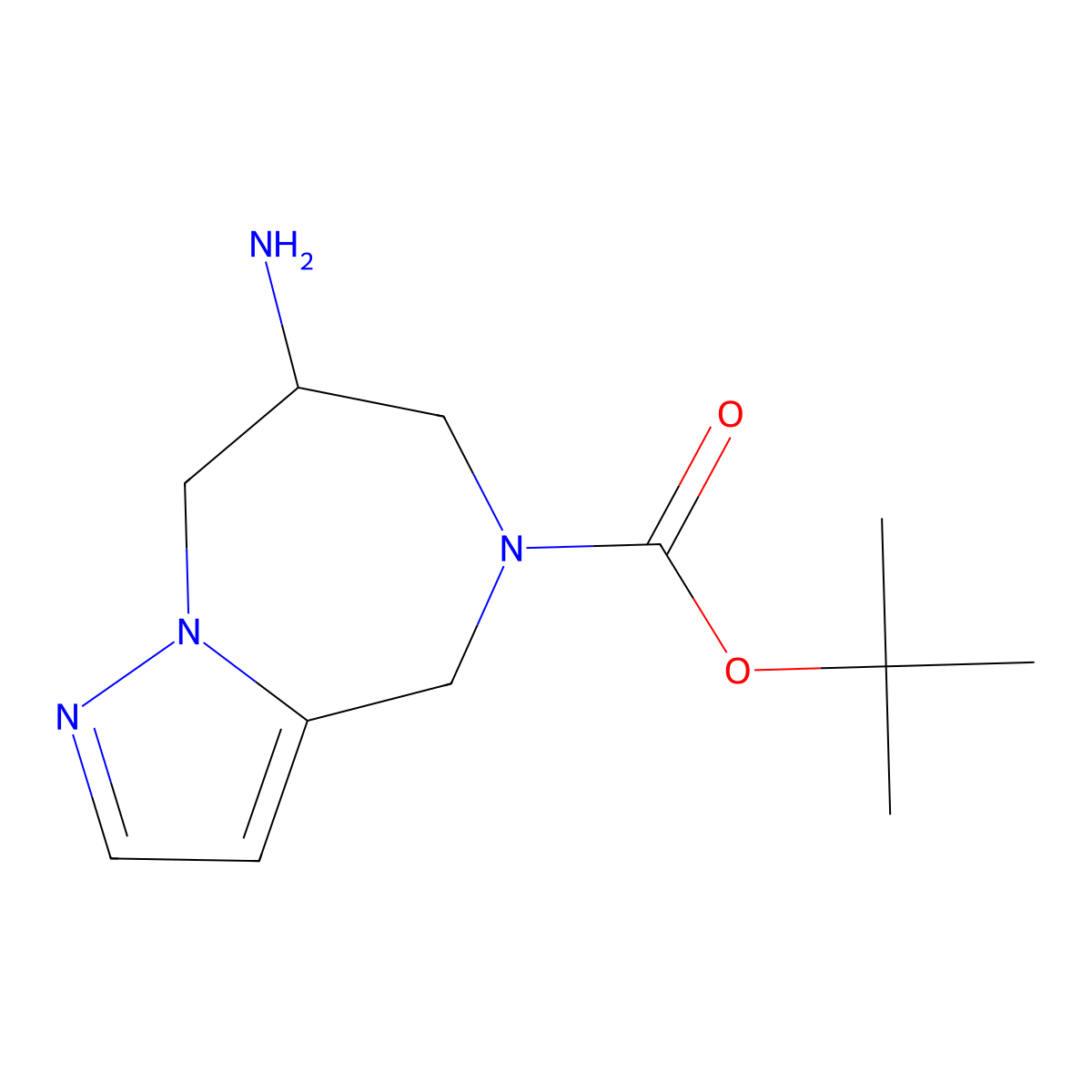 tert-butyl 7-amino-4H,5H,6H,7H,8H-pyrazolo[1,5-a][1,4]diazepine-5-carboxylate molecular structure, CAS 2309465-62-9