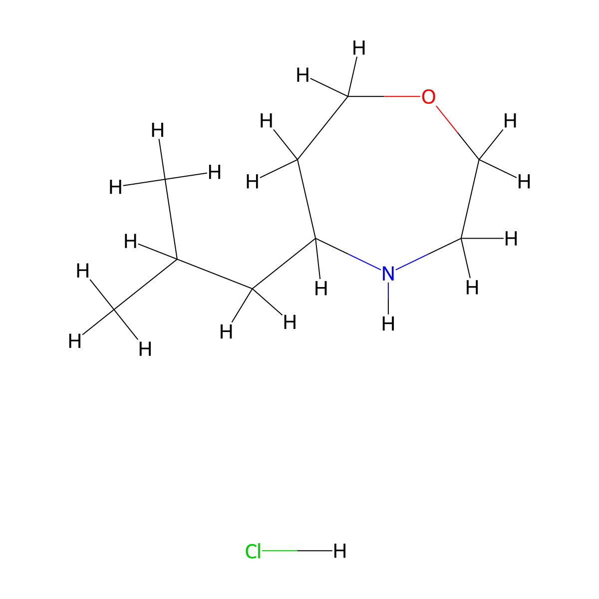 5-(2-Methylpropyl)-1,4-oxazepane hydrochloride molecular structure, CAS 2309465-86-7