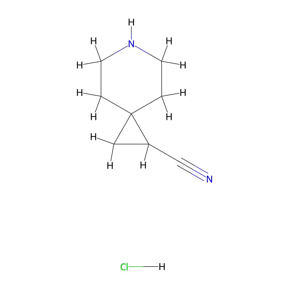 6-Azaspiro[2.5]octane-1-carbonitrile hydrochloride molecular structure, CAS 2309465-97-0
