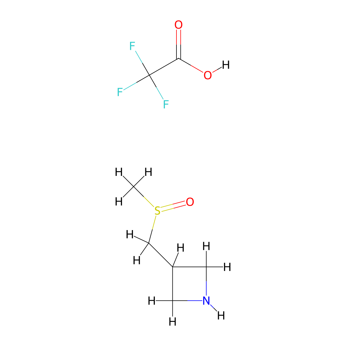 3-(Methanesulfinylmethyl)azetidine; trifluoroacetic acid molecular structure, CAS 2309466-10-0