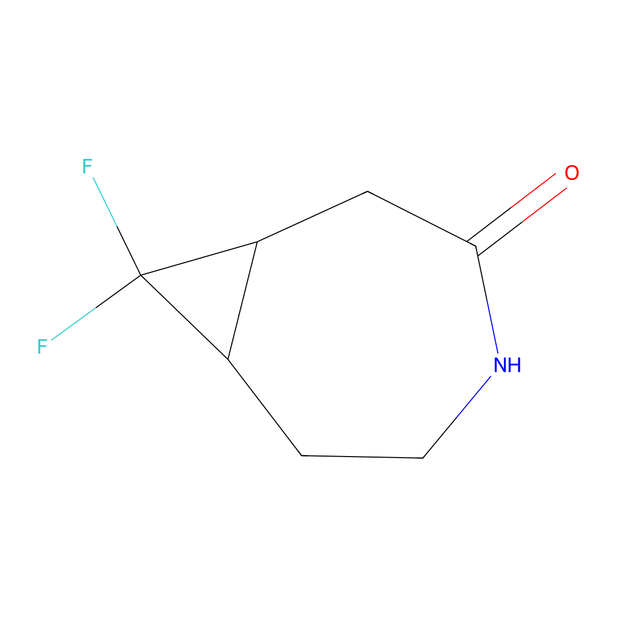 8,8-Difluoro-4-azabicyclo[5.1.0]octan-3-one molecular structure, CAS 2309466-52-0