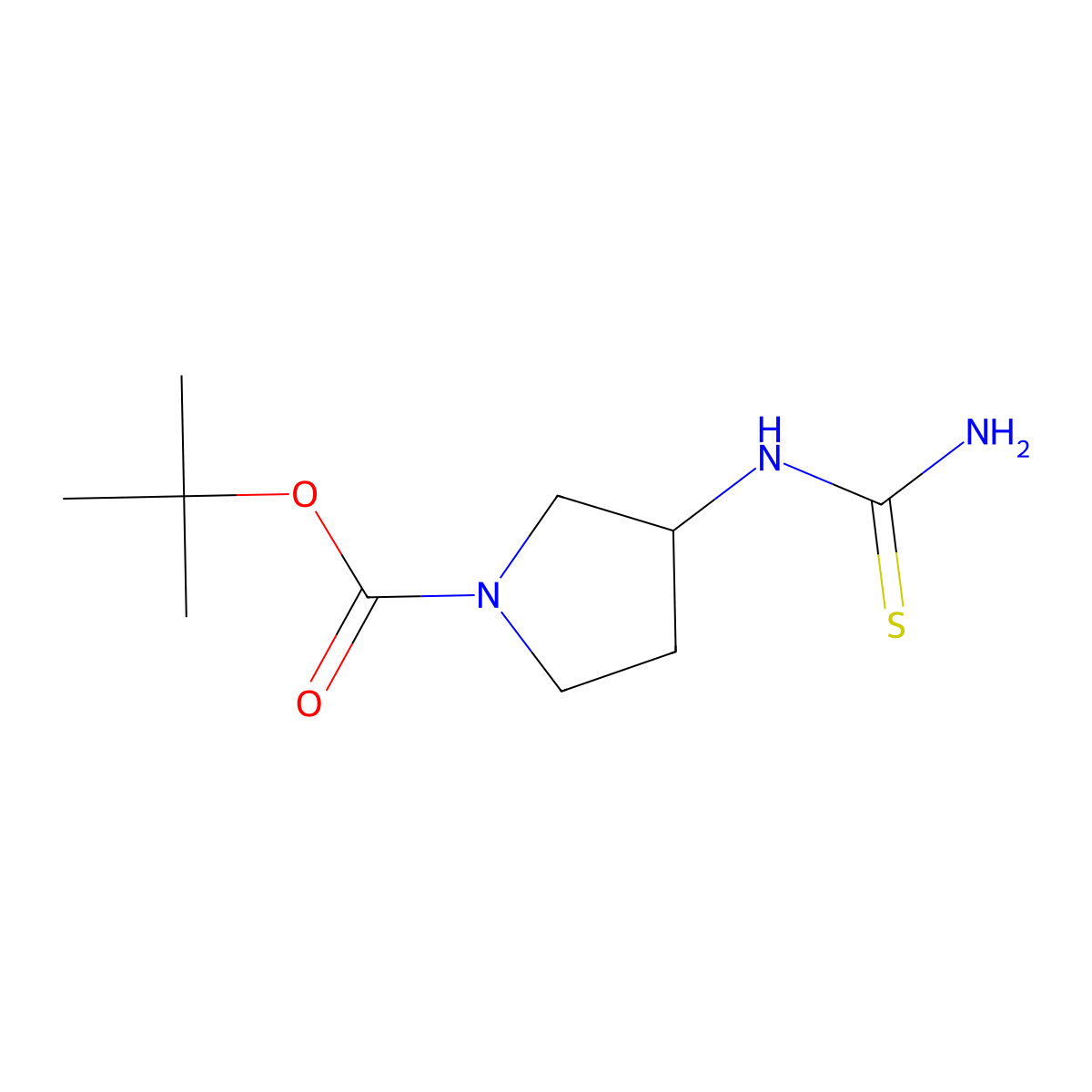 Tert-butyl 3-(carbamothioylamino)pyrrolidine-1-carboxylate molecular structure, CAS 2309466-58-6