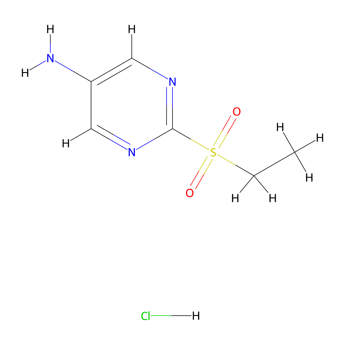 2-(Ethanesulfonyl)pyrimidin-5-aminehydrochloride molecular structure, CAS 2309466-63-3