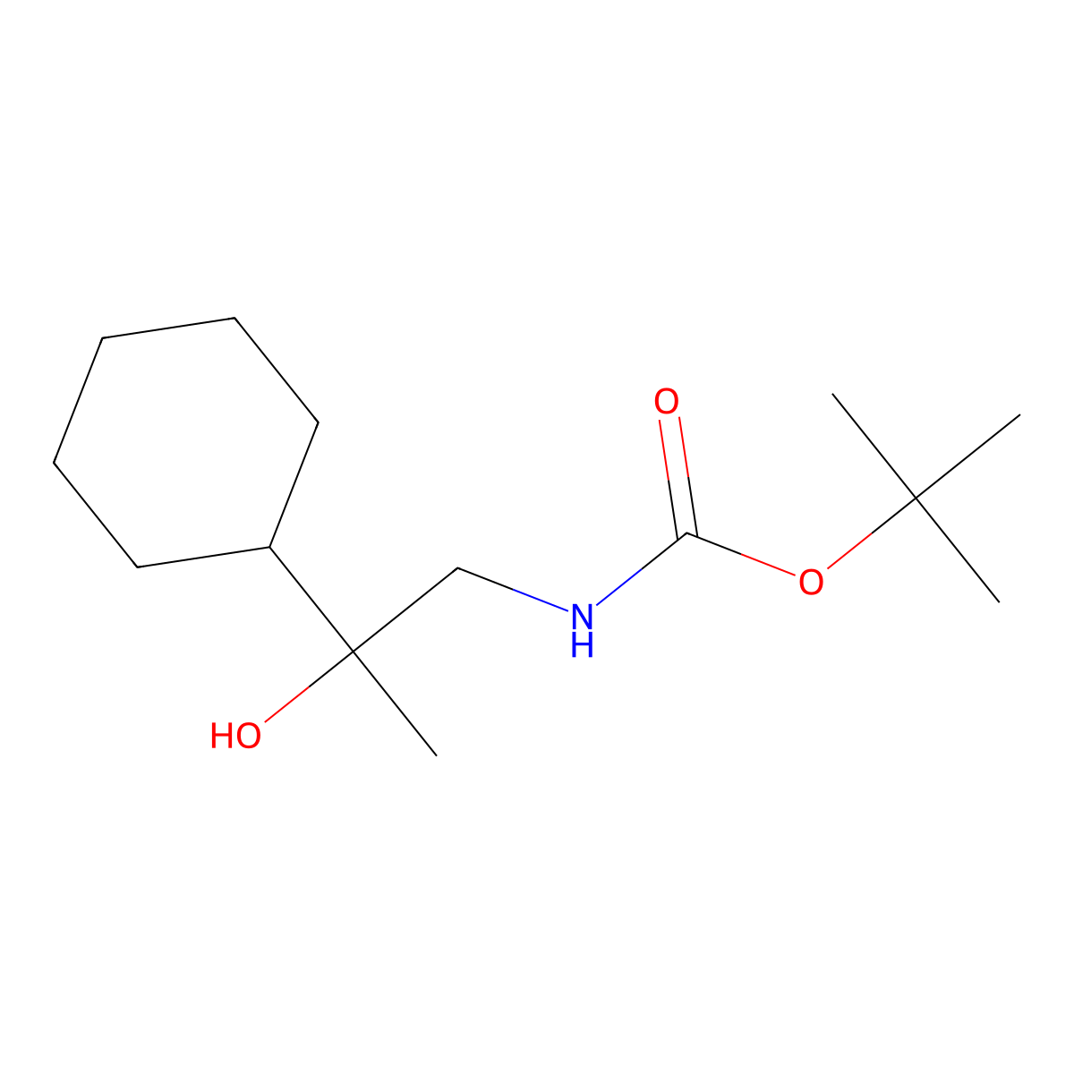 Tert-butyl N-(2-cyclohexyl-2-hydroxypropyl)carbamate molecular structure, CAS 2309466-71-3