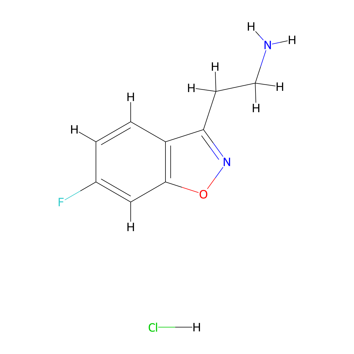 2-(6-Fluoro-1,2-benzoxazol-3-yl)ethanamine;hydrochloride molecular structure, CAS 2309466-74-6