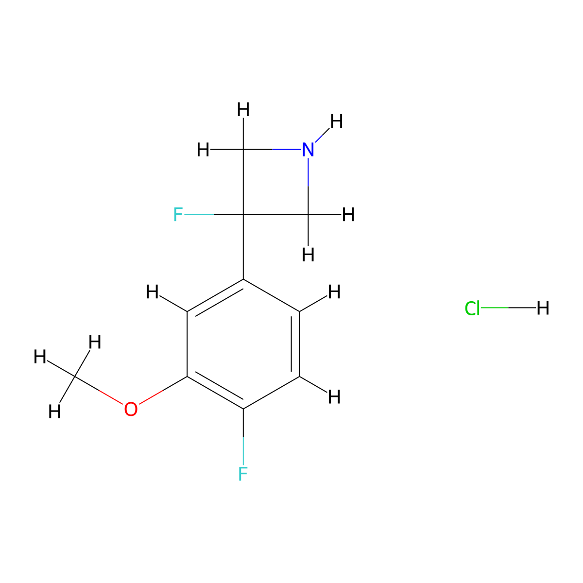 3-Fluoro-3-(4-fluoro-3-methoxyphenyl)azetidine hydrochloride molecular structure, CAS 2309466-79-1