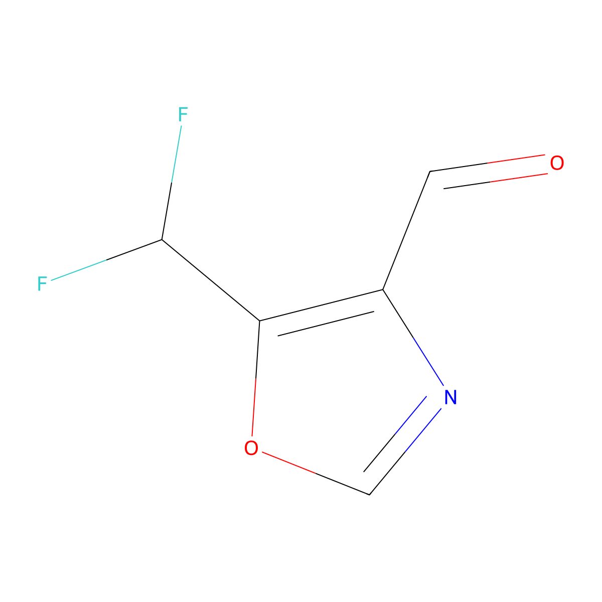 5-(Difluoromethyl)-1,3-oxazole-4-carbaldehyde molecular structure, CAS 2309467-27-2