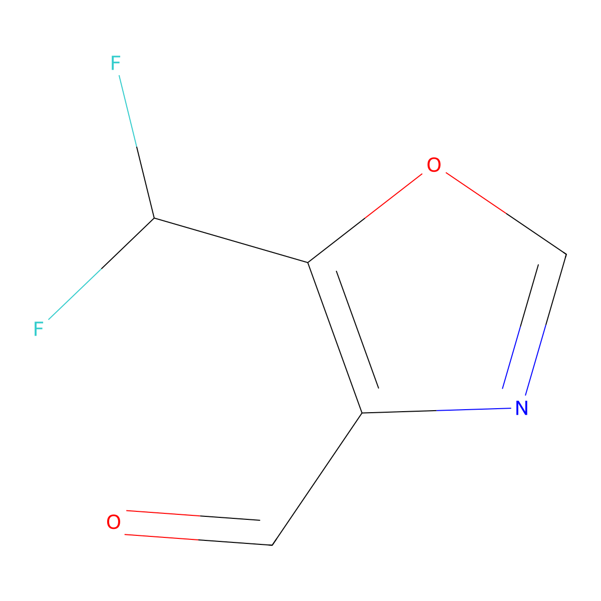 5-(Difluoromethyl)-1,3-oxazole-4-carbaldehyde molecular structure, CAS 2309467-27-2
