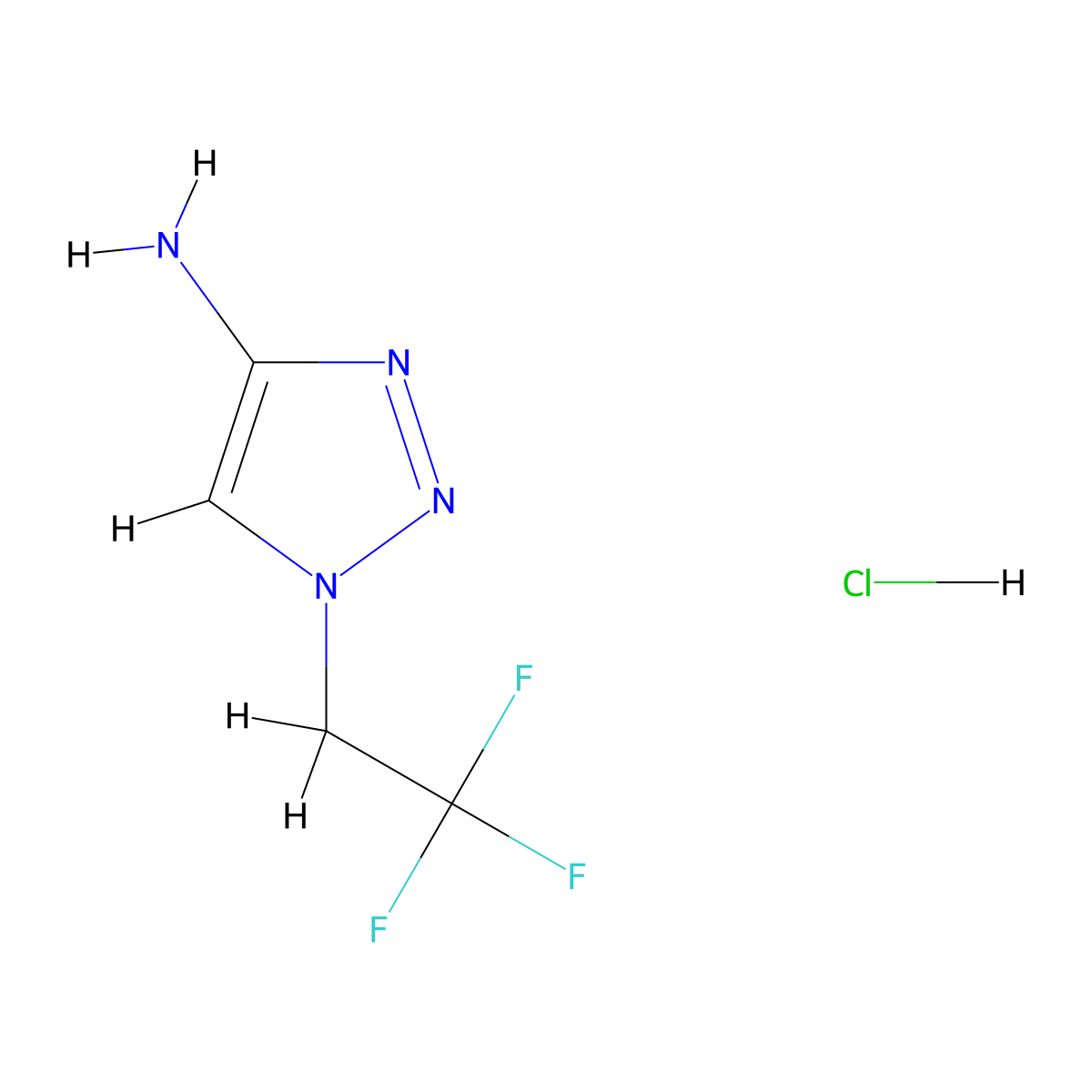 1-(2,2,2-Trifluoroethyl)triazol-4-amine;hydrochloride molecular structure, CAS 2309467-33-0