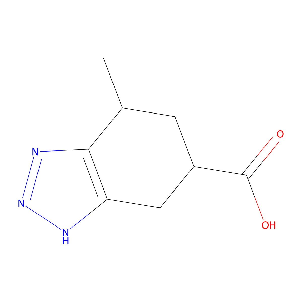 7-Methyl-4,5,6,7-tetrahydro-2H-benzotriazole-5-carboxylic acid molecular structure, CAS 2309467-71-6
