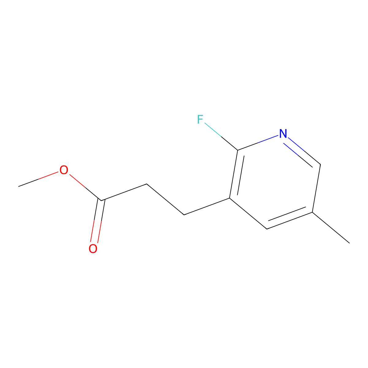 Methyl 3-(2-fluoro-5-methylpyridin-3-yl)propanoate molecular structure, CAS 2309467-74-9