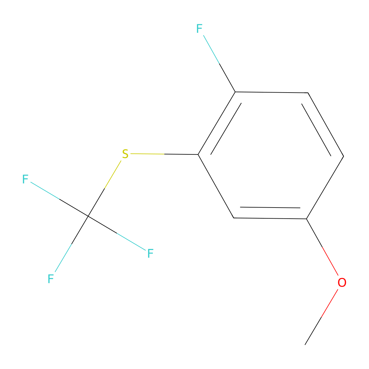 1-Fluoro-4-methoxy-2-[(trifluoromethyl)sulfanyl]benzene molecular structure, CAS 2309467-91-0