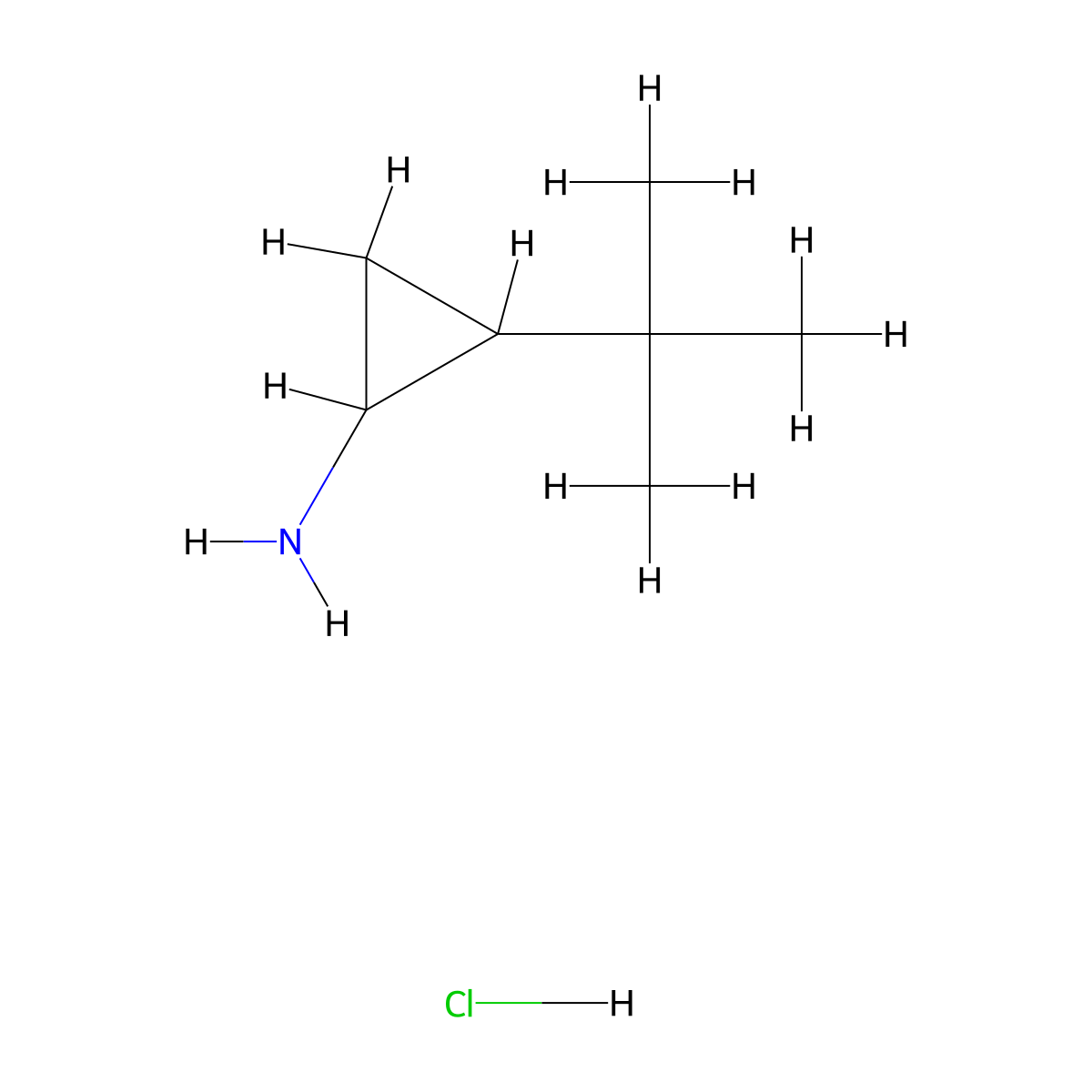 2-Tert-butylcyclopropan-1-amine hydrochloride molecular structure, CAS 2309468-18-4