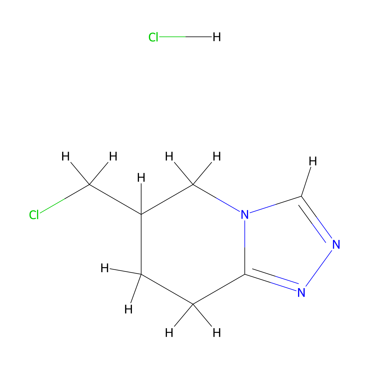 6-(chloromethyl)-5H,6H,7H,8H-[1,2,4]triazolo[4,3-a]pyridine hydrochloride molecular structure, CAS 2309468-36-6