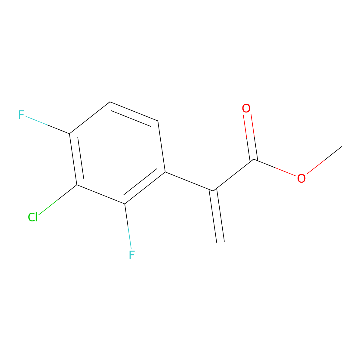Methyl 2-(3-chloro-2,4-difluorophenyl)prop-2-enoate molecular structure, CAS 2309468-41-3