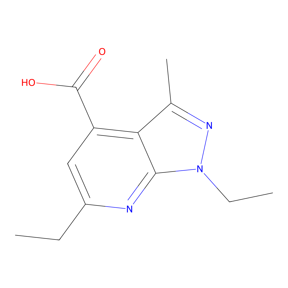1,6-Diethyl-3-methylpyrazolo[3,4-b]pyridine-4-carboxylic acid molecular structure, CAS 2309468-51-5
